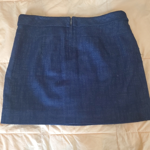 Navy & Silver J. Crew Skirt - read note on length! - Picture 5 of 6